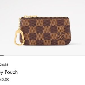 Louis Vuitton Damier Ebene Key Pouch with Gold Clasp